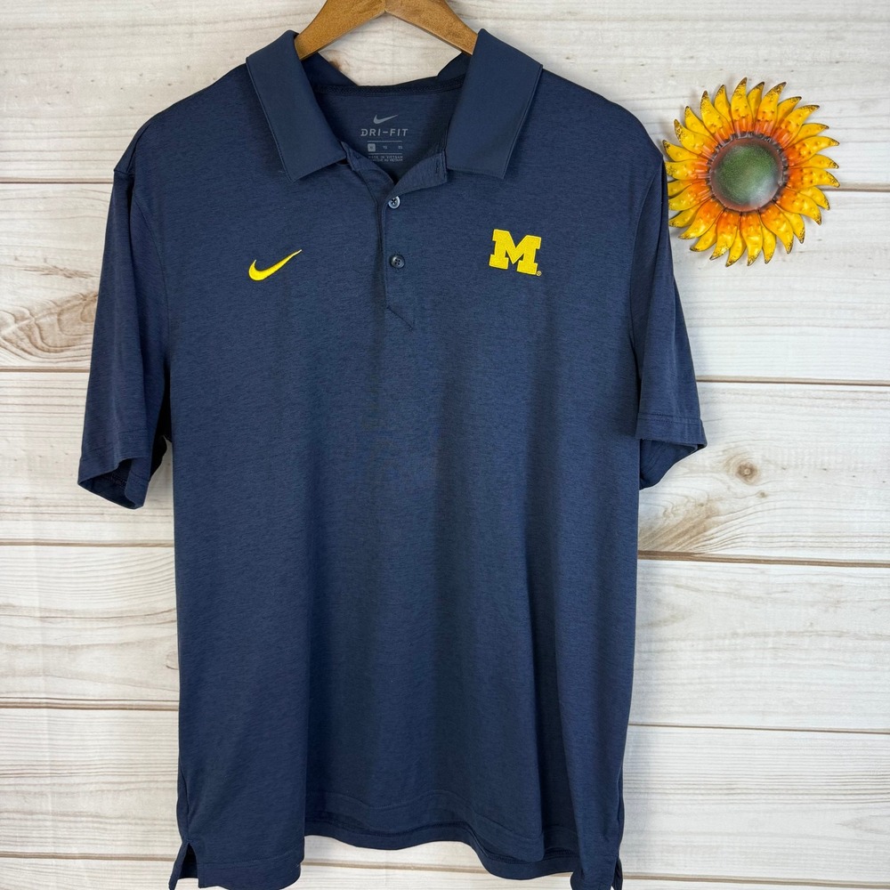 Nike Dri-FIT‎ Michigan Wolverines Polo Shirt Mens XL